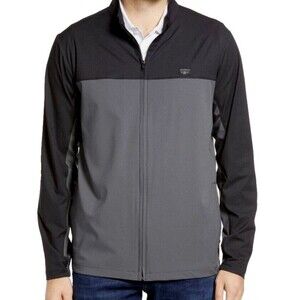 Travis Mathew Dead Giveaway Zip Jacket Size M Black Gray Colorblock Lightweight